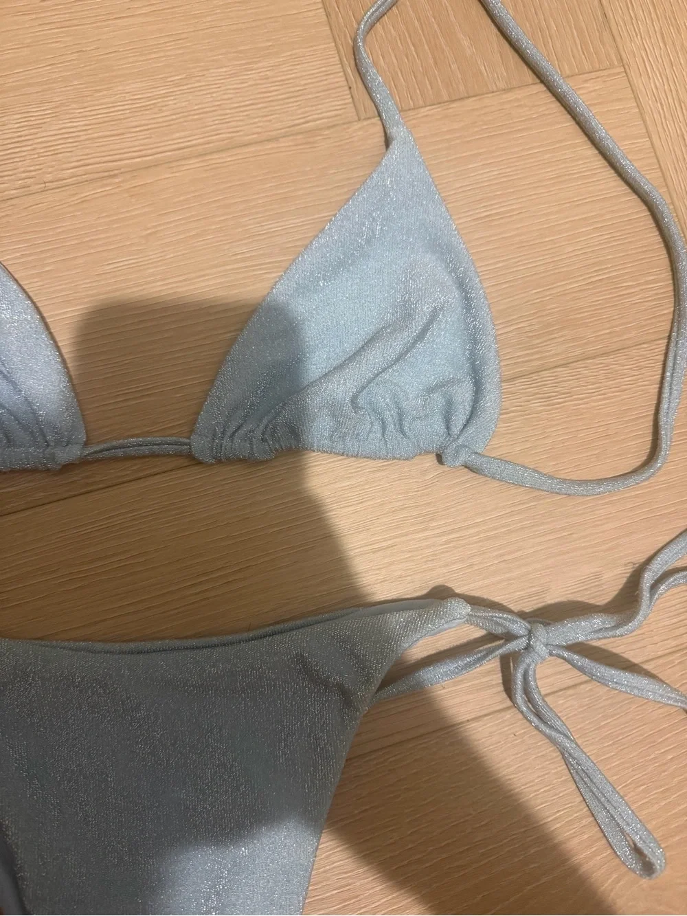 Monday Swimwear Light Blue Shimmer Tie-Side Bikini